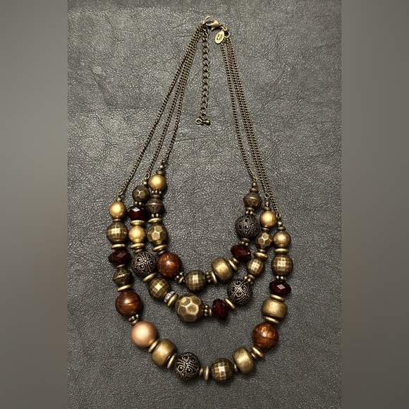 Cookie Lee 3 Strand Statement Necklace - Picture 1 of 9